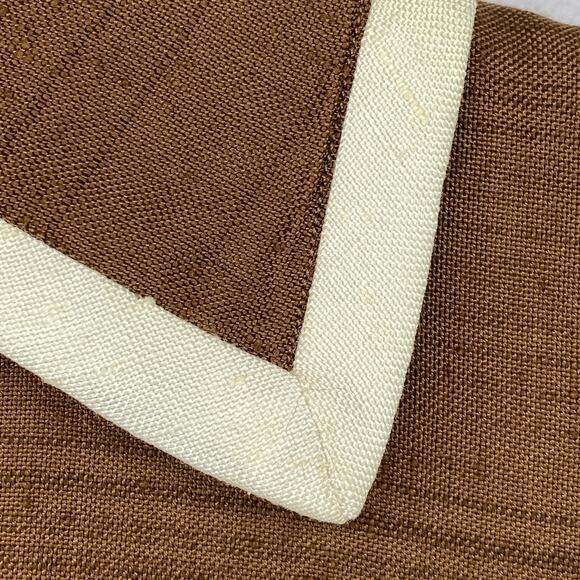 BONWIT TELLER Dress S Brenner Couture Canvas Midi Shift Brown Vintage - Picture 8 of 16